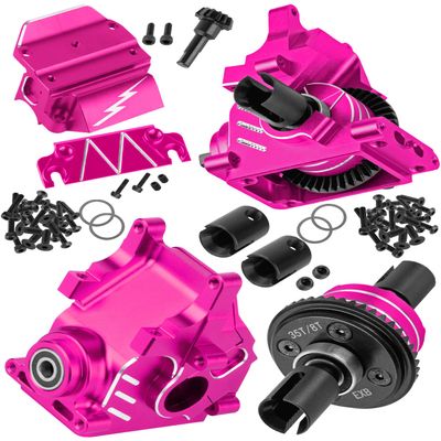 RCarmubWow RC F/R Gearbox Case 35T Diff Set & 8T Input Gear Upgrades Part for 1/8 Kraton/Outcast/Talion 6S BLX EXB,Notorious 6S,1/7 Bigrock/Fireteam 6S,Mojave 6S BLX EXB,Pink