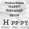Happy Birthday Bruh Banner, Black Glitter Happy Birthday Bruh Decorations Pre-Strung Funny Teen Boy Party Celebration Supplies for Teenager Kids Boys view 3