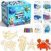 28 PCS Valentines Day Gifts for Kids Classroom, Paint Valentines Craft Kits W/ Sea Animals Wood Painting&Art Supplies, Valentines Cards for KidsValentine Party Favors School Exchange Gift for Girl view 1