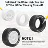 12mm Hex RC Car Tires and Wheels, daitoku 1/14 RC On-Road Drift Racing Tires for Tamiya M08/05/06 MF-01X 1/14 Hyper 14303 14304 14210 - Style C (White) view 2