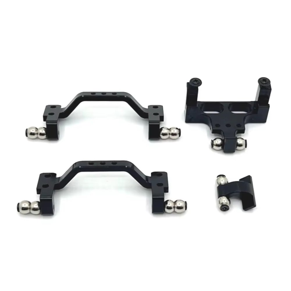 Rc Upgrades Parts For WPL C64 1/16 RC Car Parts Metal Upgrade Front And Rear Pull Rod Mount Servo Fixed For Seat(Black)