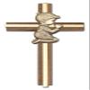 6 inch Praying Cross, Walnut w/Antique Gold inlay view 1