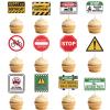12pcs 16th Birthday Drivers License Cake Decorations, Funny Car Theme Cake Cupcake Toppers with Wooden Sticks for Boys Birthday Celebration New Driver Party Supplies view 1