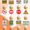 12pcs 16th Birthday Drivers License Cake Decorations, Funny Car Theme Cake Cupcake Toppers with Wooden Sticks for Boys Birthday Celebration New Driver Party Supplies view 3