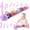 Sumobaby Infant Baby Musical Stuffed Animal Toys for 0-3-6-12 Months,Multi Sensory Toys with Crinkle and Rattles, Tummy Time Toys for Newborn Boys Girls, Caterpillar, Purple view 1