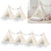 6 Pack Teepee Tent for Kids with Inflatable Airbed, Light, Indoor Toddler Sleepover Tents Children Room Tents for Slumber Party, Outdoor Kids Play Tent Play House for Girls & Boys view 1