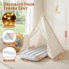 6 Pack Teepee Tent for Kids with Inflatable Airbed, Light, Indoor Toddler Sleepover Tents Children Room Tents for Slumber Party, Outdoor Kids Play Tent Play House for Girls & Boys view 2