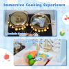 Costzon Kids Kitchen Playset, Toddler Pretend Cooking Playset w/Stoves, Faucet, Sink, Coffee Machine, Range Hood, Microwave Oven & Ice Dispenser, Wooden Chef Play Kitchen for Kids Aged 3+ (Blue) view 2
