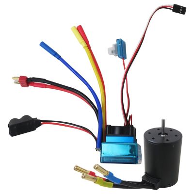 3650 3900KV Brushless Motor with 120A ESC Combo, Electric Speed Controller Set for 1/10 RC Car Upgraded (120A)