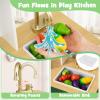 Costzon Kids Play Kitchen, Little Chef Kitchen Playset w/Microwave, Stoves, Rotation Knobs, Ice Dispenser, Faucet, Removable Sink & Cabinet, Wooden Pretend Play Kitchen for Girl Boy Aged 3+ (Green) view 3