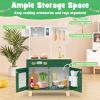 Costzon Kids Play Kitchen, Little Chef Kitchen Playset w/Microwave, Stoves, Rotation Knobs, Ice Dispenser, Faucet, Removable Sink & Cabinet, Wooden Pretend Play Kitchen for Girl Boy Aged 3+ (Green) view 4