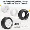 1/14 RC Car Tires and Wheels, daitoku 12mm Hex RC On-Road Drift Tires for Tamiya M08/05/06 MF-01X 1/14 Hyper 14303 14304 14210 - Style A (White) view 2