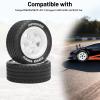 1/14 RC Car Tires and Wheels, daitoku 12mm Hex RC On-Road Drift Tires for Tamiya M08/05/06 MF-01X 1/14 Hyper 14303 14304 14210 - Style A (White) view 3