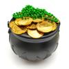 119 Pcs St Patricks Day Party Accessories Supplies Set Black Cauldron Pot 100 Plastic Lucky Shamrock Fake Coins 18 Green Bead Necklaces Irish Happy Saint Patricks Party Favors Decorations Bulk view 4