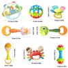 HAOHAOSHUA 8pcs Baby Rattles Toys Set for 3+ Months,Easy-Grasp Ball,Plastic Ringdrum,Barbell Rattles,Shakers and Teethers,BPA-Free,Lightweight,Unisex,Baby Gift view 2