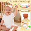 Baby Teething Rings Rattle Toys - BPA-Free Silicone Teether for 0-24 Months Infants & Toddlers, Safe Soft Chew Toys with Rattle Sound, Essential Teething Relief for Babies view 3
