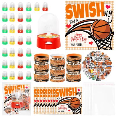 30 Set Basketball Party Favor Set Mini Finger Basketball Games Basketball Bracelets and Stickers with Gift Bags Sport Fans Team Gift for Sport Basketball Team Lovers Players Gifts Sport Accessories