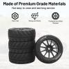 1/10 RC Tires and Wheels, daitoku 12mm Hex RC Rally Racing Tires for 1/10 Tamiya TT01 TT02 XV01 TA06 A959 PTG2 HPI KYOSHO HSP Traxxas - Style D (Black) view 4