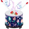Boao Kids Floor Tom Drum with 2 Rainbow Mallets for Over Age 6 Year, Wooden Percussion Instrument Music Drum Set 8'' W x 6.5'' H Toys Educational Kids' Instruments for Birthday Gift(Mermaid Style) view 1