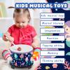 Boao Kids Floor Tom Drum with 2 Rainbow Mallets for Over Age 6 Year, Wooden Percussion Instrument Music Drum Set 8'' W x 6.5'' H Toys Educational Kids' Instruments for Birthday Gift(Mermaid Style) view 4