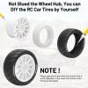 1/10 RC Tires and Wheels, daitoku 12mm Hex RC Rally Racing Tires for 1/10 Tamiya TT01 TT02 XV01 TA06 A959 PTG2 HPI KYOSHO HSP Traxxas - Style D (White) view 2