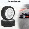 1/10 RC Tires and Wheels, daitoku 12mm Hex RC Rally Racing Tires for 1/10 Tamiya TT01 TT02 XV01 TA06 A959 PTG2 HPI KYOSHO HSP Traxxas - Style D (White) view 3