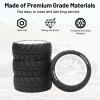 1/10 RC Tires and Wheels, daitoku 12mm Hex RC Rally Racing Tires for 1/10 Tamiya TT01 TT02 XV01 TA06 A959 PTG2 HPI KYOSHO HSP Traxxas - Style D (White) view 4