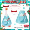 Shinylin 1 Set Christmas Mini Desk Goose Outfit Xmas Gift 7'' Mini Goose Costume Hat and Xmas Clothes Winter Table Key Holder Decor for Magnetic Duck Statue Desk Key Holder (Blue) view 2