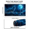 HGGJFLYX Playmat with Zone for MTG,24x14 Inch for TCG Playmat with Non-Slip Rubber Base,Smooth Surface Stitched Edges,Magic Card Game Mat with Storage Desk Mousepad,Blue Wolf Moon Howl view 2