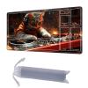 HGGJFLYX Playmat with Zone for MTG,24x14 Inch for TCG Playmat with Non-Slip Rubber Base,Smooth Surface Stitched Edges,Magic Card Game Mat with Storage Desk Mousepad,DJ Cat Mixer view 1