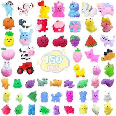 150 Pcs Mochi Squishy Toys Party Favors Mini Squishy Toy Bulk Classroom Prizes Kids Goodie Bag Stuffers for Kids Bulk Christmas