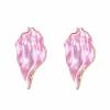 6.9 * 3.4cm Vintage Irregular Alloy Leaf Earrings For Women,pink,6.9 * 3.4cm view 1