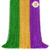 50PCS Mardi Gras Beads Bulk, 33'' Metallic Purple Green Gold Mardi Gras Beads Necklaces Accessories, Carnival Beaded Necklace for Parade Throws Costumes Accessory Party Decorations Supplies Favors view 1