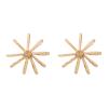 9.6cm Weaving Flower Bohemian Hollow Earrings,golden,9.6cm view 1