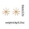 9.6cm Weaving Flower Bohemian Hollow Earrings,golden,9.6cm view 3