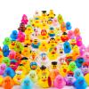 100Pcs Rubber Ducks in Bulk for Jeeps, Bath Toys Party Favors  Cute Mini Ducks with Unique Designs, Floating Toys for Kids, Pool, Car Decoration, Easter Gifts view 1