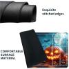 HGGJFLYX Playmat with Zone for MTG,24x14 Inch for TCG Playmat with Non-Slip Rubber Base,Smooth Surface Stitched Edges,Magic Card Game Mat with Storage Desk Mousepad,Pumpkin Haunted House view 4