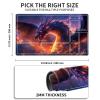 HGGJFLYX Playmat with Zone for MTG,24x14 Inch for TCG Playmat with Non-Slip Rubber Base,Smooth Surface Stitched Edges,Magic Card Game Mat with Storage Desk Mousepad,Fire-Breathing Dragon view 2