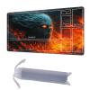 HGGJFLYX Playmat with Zone for MTG,24x14 Inch for TCG Playmat with Non-Slip Rubber Base,Smooth Surface Stitched Edges,Magic Card Game Mat with Storage Desk Mousepad,Fiery Ghost Entity view 1