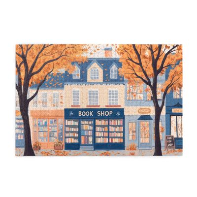 Vextrovia Vintage Autumn Bookshop Street Scene Jigsaw, Puzzles for Adults 1000 Pieces, Ideal for Cozy Evenings, Book Lover Gatherings & Stress Relief, Engaging Hobby for Adult Men & Women