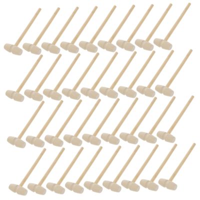 BESPORTBLE 36pcs Wooden Mallet Hammer Smooth Mini Hammers for Boys Interactive Play Fun Solid Wood Construction