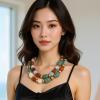 Bohemian Geometric Wooden Bead Ethnic Style Double Layered Necklace For Women,multicolored,44/51+7cm view 2