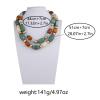 Bohemian Geometric Wooden Bead Ethnic Style Double Layered Necklace For Women,multicolored,44/51+7cm view 4
