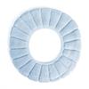 2 PCS Soft Thicker Plush Bathroom Toilet Seat Cover Pads Stretchable Washable Cloth Design for Universal Fit O/U/V/Rectangular Toilets (Blue) view 1