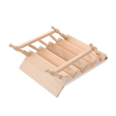 DECHOUS Miniature Wooden Staircase with Handrail Safe Dollhouse Furniture Accessory for Craft Projects and Mini Scene Models Realistic Tiny Stair Decor for Home School and Kindergarten