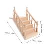 DECHOUS Miniature Wooden Staircase with Handrail Safe Dollhouse Furniture Accessory for Craft Projects and Mini Scene Models Realistic Tiny Stair Decor for Home School and Kindergarten view 2