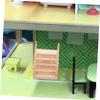 DECHOUS Miniature Wooden Staircase with Handrail Safe Dollhouse Furniture Accessory for Craft Projects and Mini Scene Models Realistic Tiny Stair Decor for Home School and Kindergarten view 4