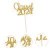 BESPORTBLE 15pcs Class of Graduation Cupcake Toppers Gold Cake Decorations for Party Centerpiece Dessert Picks Safe and Unique Party Supplies view 2