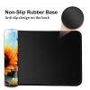 HGGJFLYX Playmat with Zone for MTG,24x14 Inch for TCG Playmat with Non-Slip Rubber Base,Smooth Surface Stitched Edges,Magic Card Game Mat with Storage Desk Mousepad,Sunflower Butterfly Field view 3