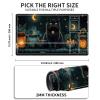 HGGJFLYX Playmat with Zone for MTG,24x14 Inch for TCG Playmat with Non-Slip Rubber Base,Smooth Surface Stitched Edges,Magic Card Game Mat with Storage Desk Mousepad,Witchy Black Cat Crescent Moon view 2